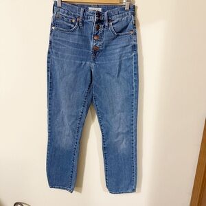Madewell The Perfect Vintage Crop Jean Womens Button Fly Size 24 Denim
